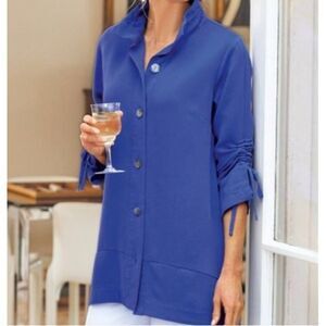 Womens Soft Surroundings Allora Button Front Tunic Blouse Size Large